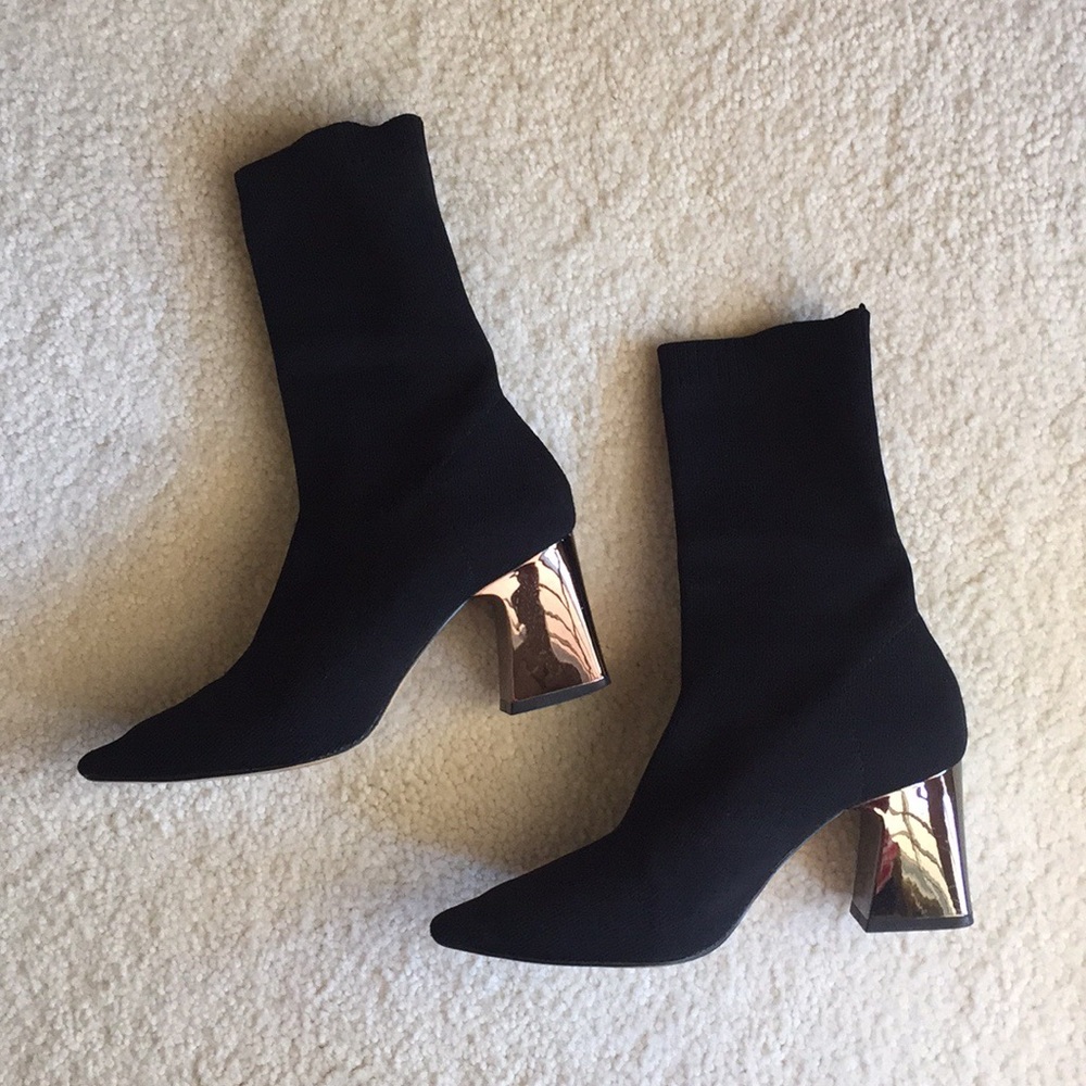 Zara Women Block Heel Sock Boots